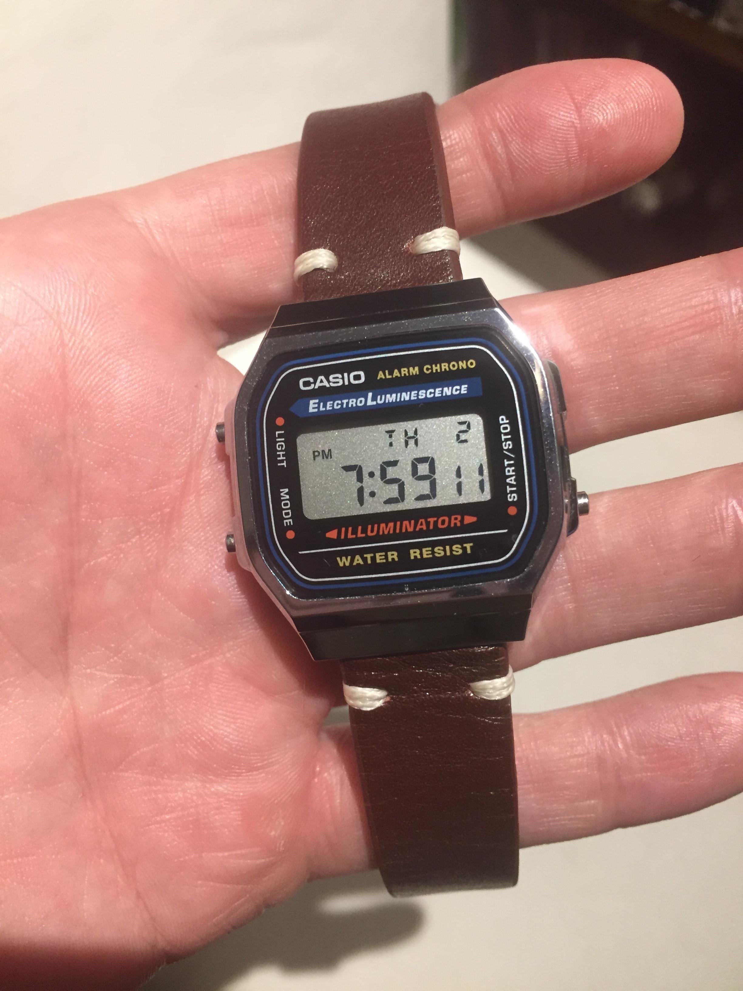 casio illuminator leather strap