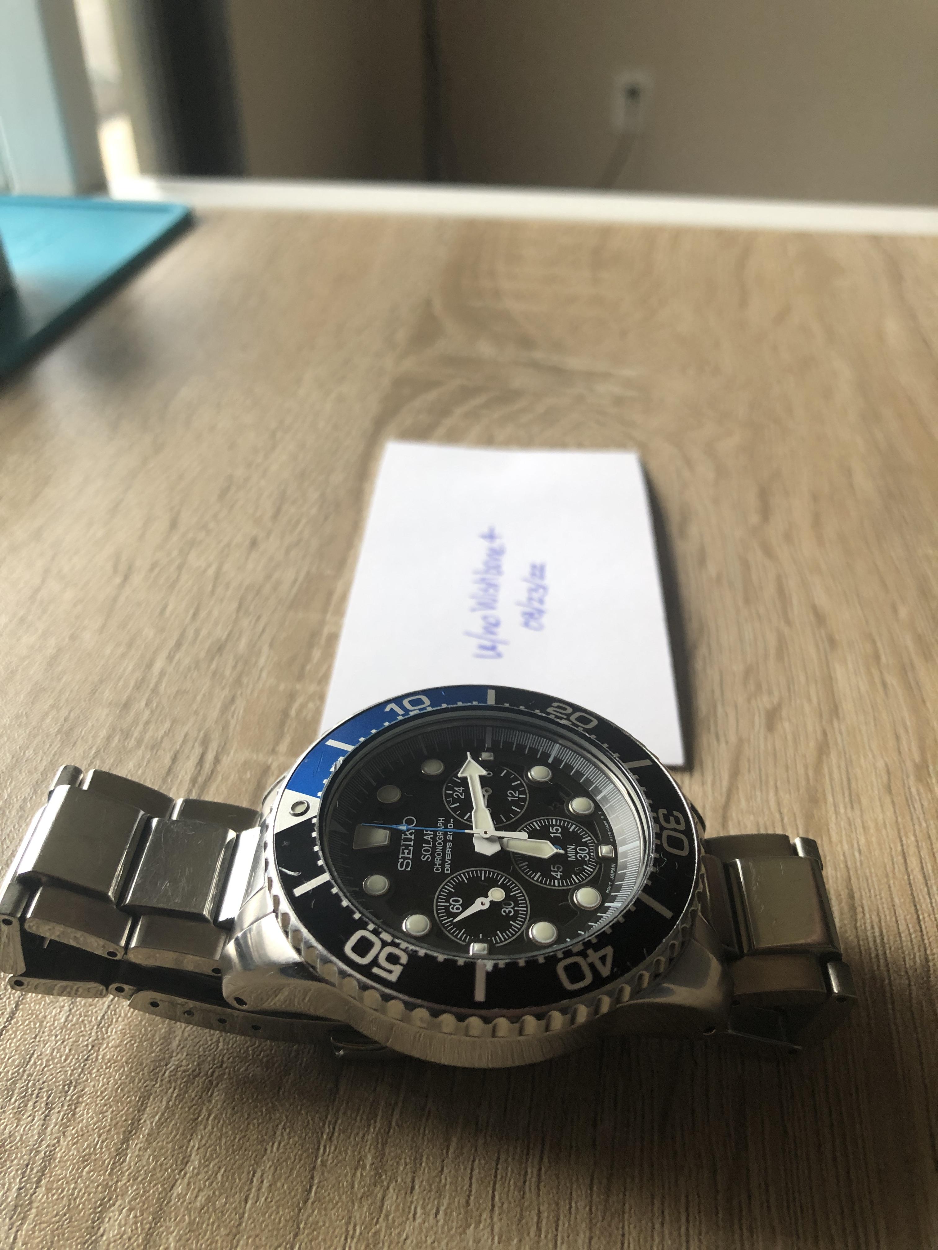 WTS Seiko SSC017 Prospex Solar Chrono Batman CA USA