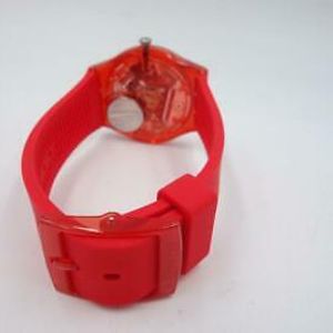 New Swiss Swatch Rosso Bianco Skeleton Red Silicone Watch 34mm Gr178 75 Watchcharts