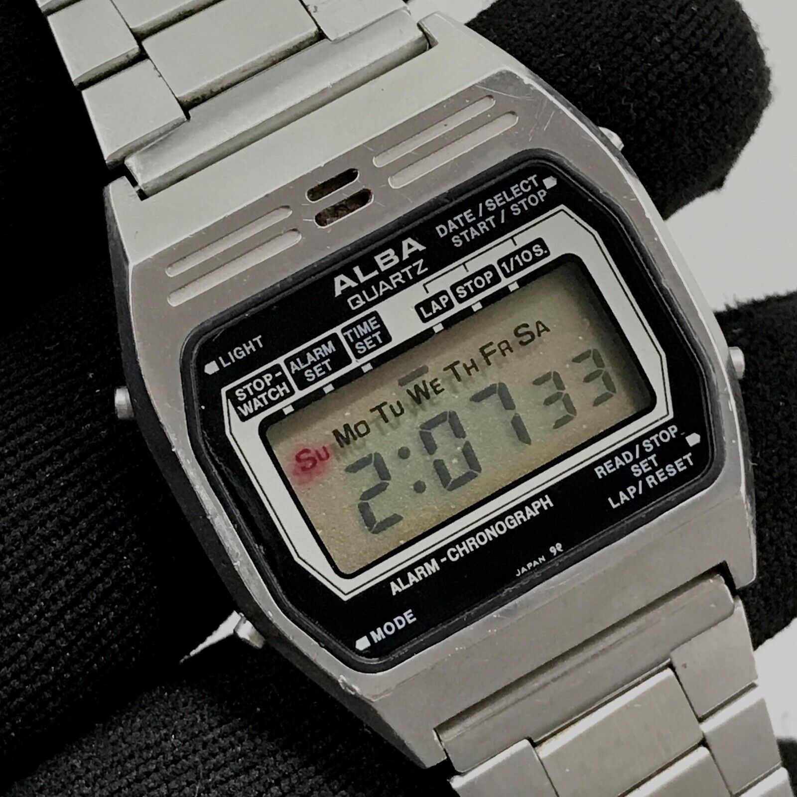 Vintage Seiko Alba Digital LCD Chrono-Alarm 1980s Japan Made