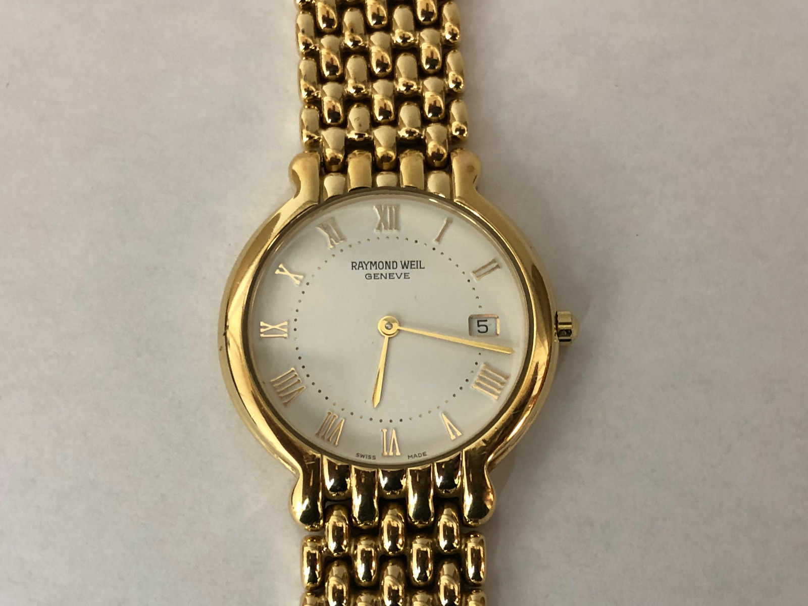 RAYMOND WEIL Geneve Gold Plated Quartz Date SS Watch Model 5549