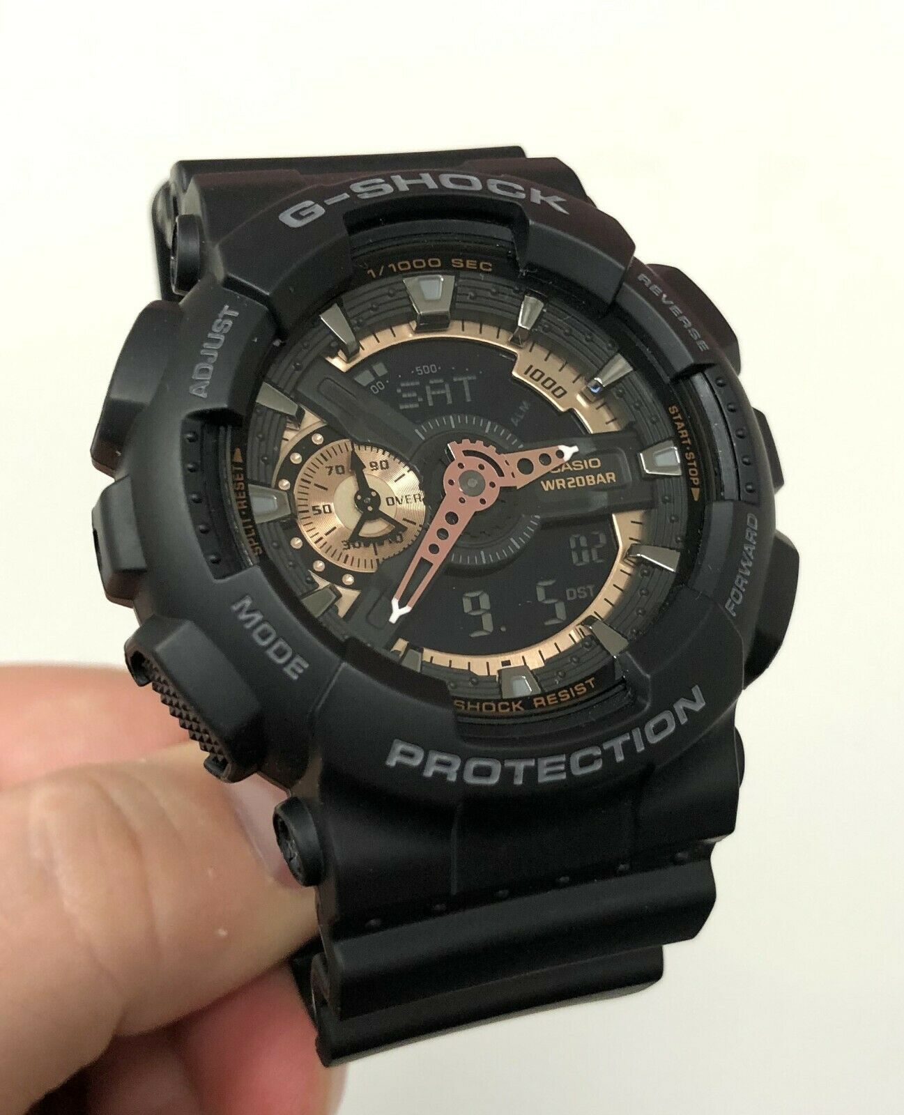 g shock black and rose gold