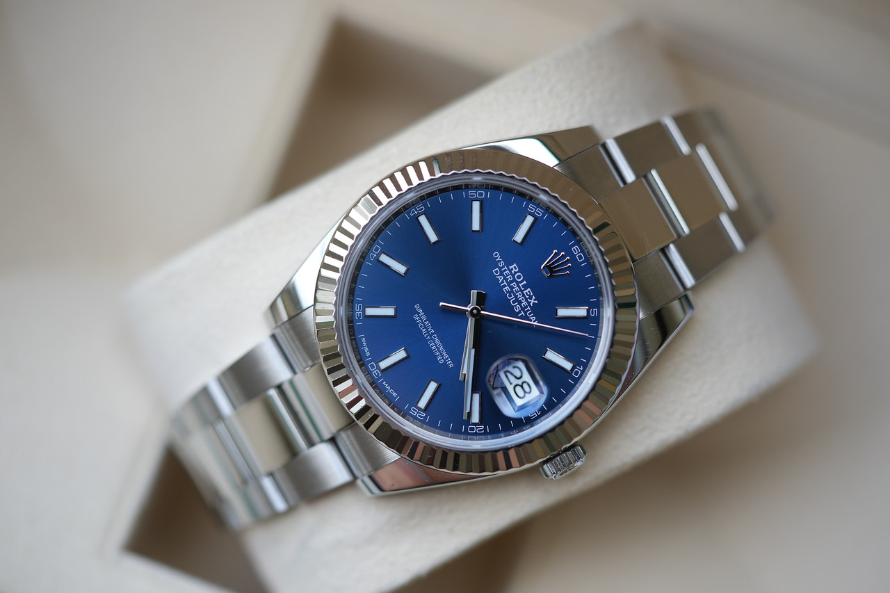 FS Rolex 126334 Datejust 41mm BLUE Stick Dial WatchCharts