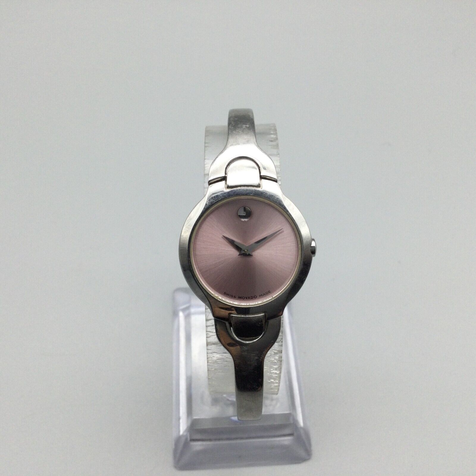 Movado Kara Watch Women Silver Tone Pink Dial Swiss 84 A1 1846 New Battery 6 WatchCharts Marketplace