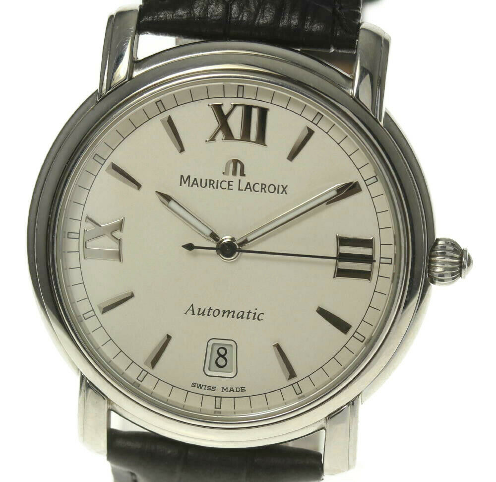 MAURICE LACROIX Pontos Date 68775 Automatic Leather Belt Men s Watch 498695 WatchCharts Marketplace
