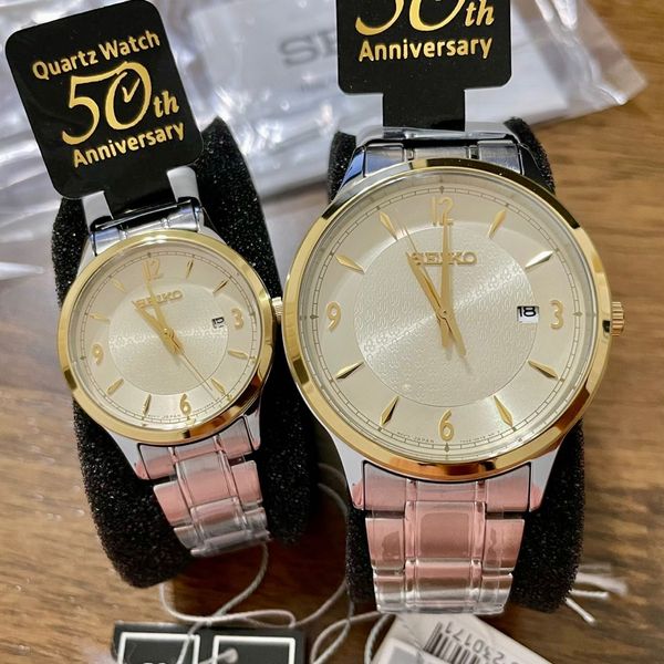 Seiko Special Edition 50th Anniversary Quartz Couple/Pair Quartz Dress Watch  Set (Available Separately!) —— 50th Anniversary Ladies' Men's Gold & Silver  SXDH04 SGEH92 Collectors' Limited Classic Elegant Japan Movement |  WatchCharts