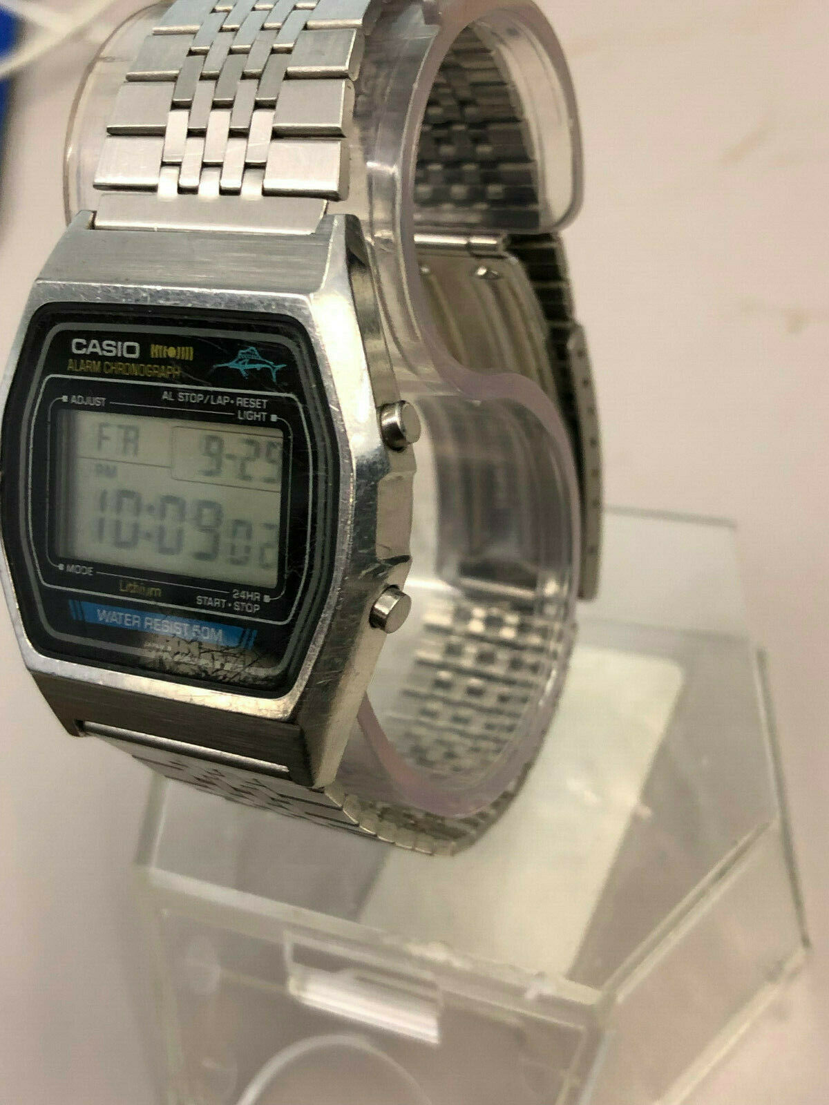 Vintage Casio Marlin W-35 W35 Steel Digital LCD Watch 248 Module