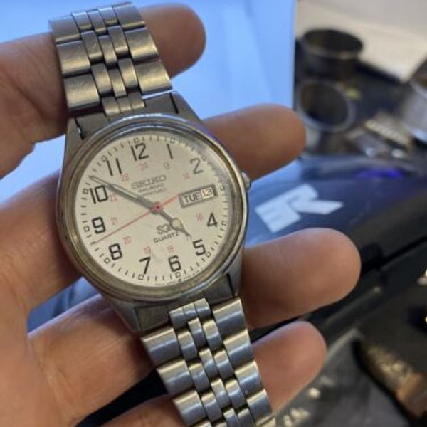 SEIKO SOLAR RAILROAD APPROVED ミリタリー A840 Seiko Solar Railroad Approved A840 Military Watch 37mm Black