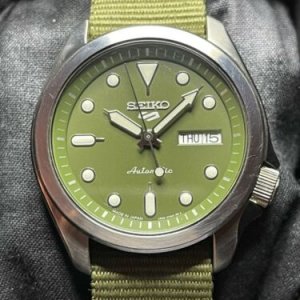 Seiko 5 Sports DresSKX Made In Japan Green Dial Nylon Strap