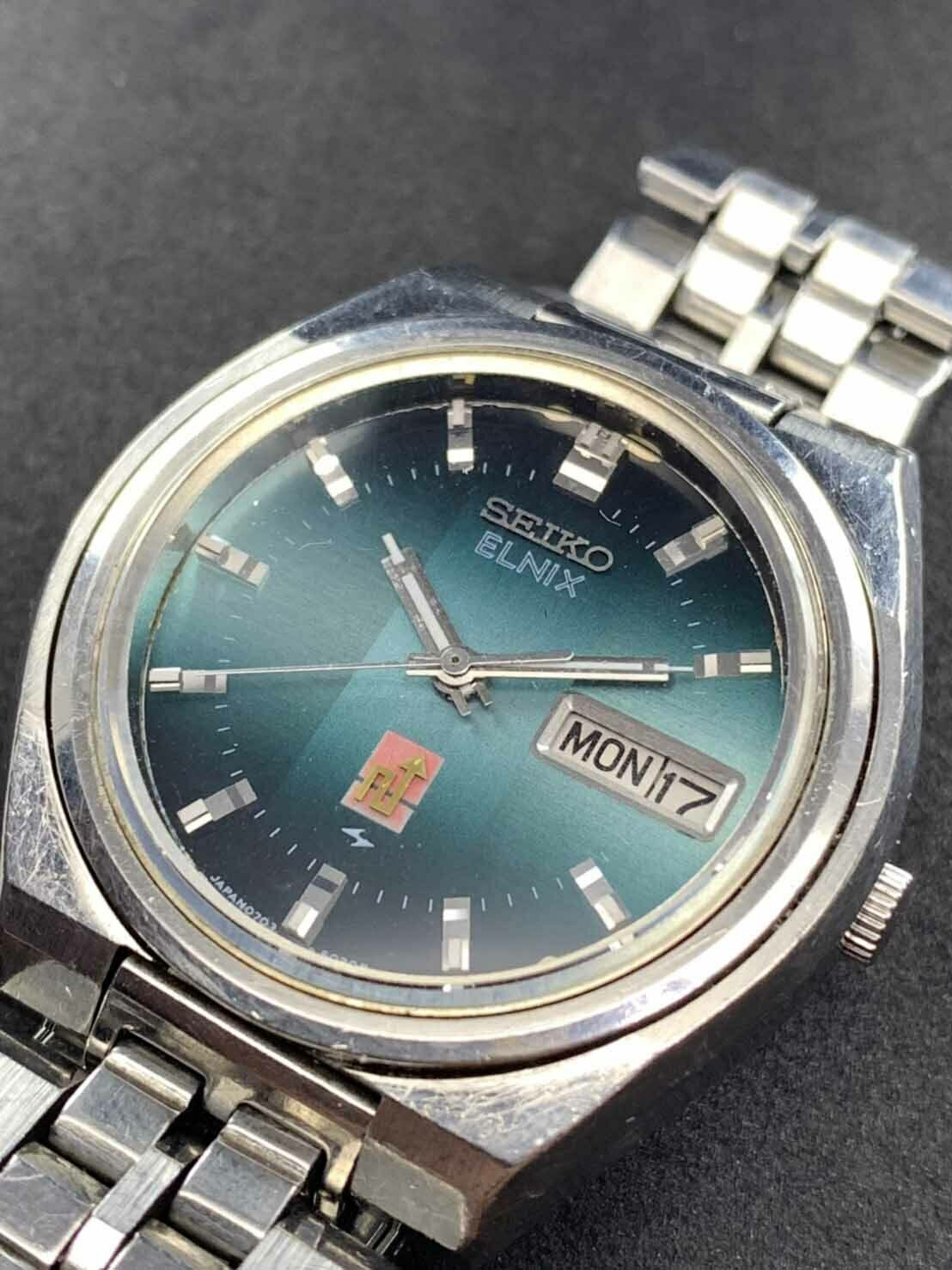 SEIKO ELNIX 0703-6020 赤紫 多面カットガラス クウォーツ SEIKO ELNIX 0703-6020 赤紫 多面カットガラス クウォーツ