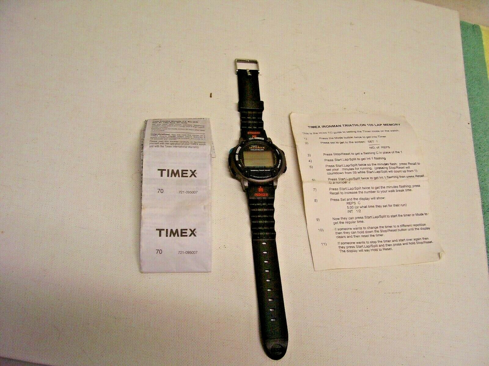 1997 Timex Ironman Triathlon 100 Lap Memory Men's Watch, W/Instructions NOS  721 | WatchCharts