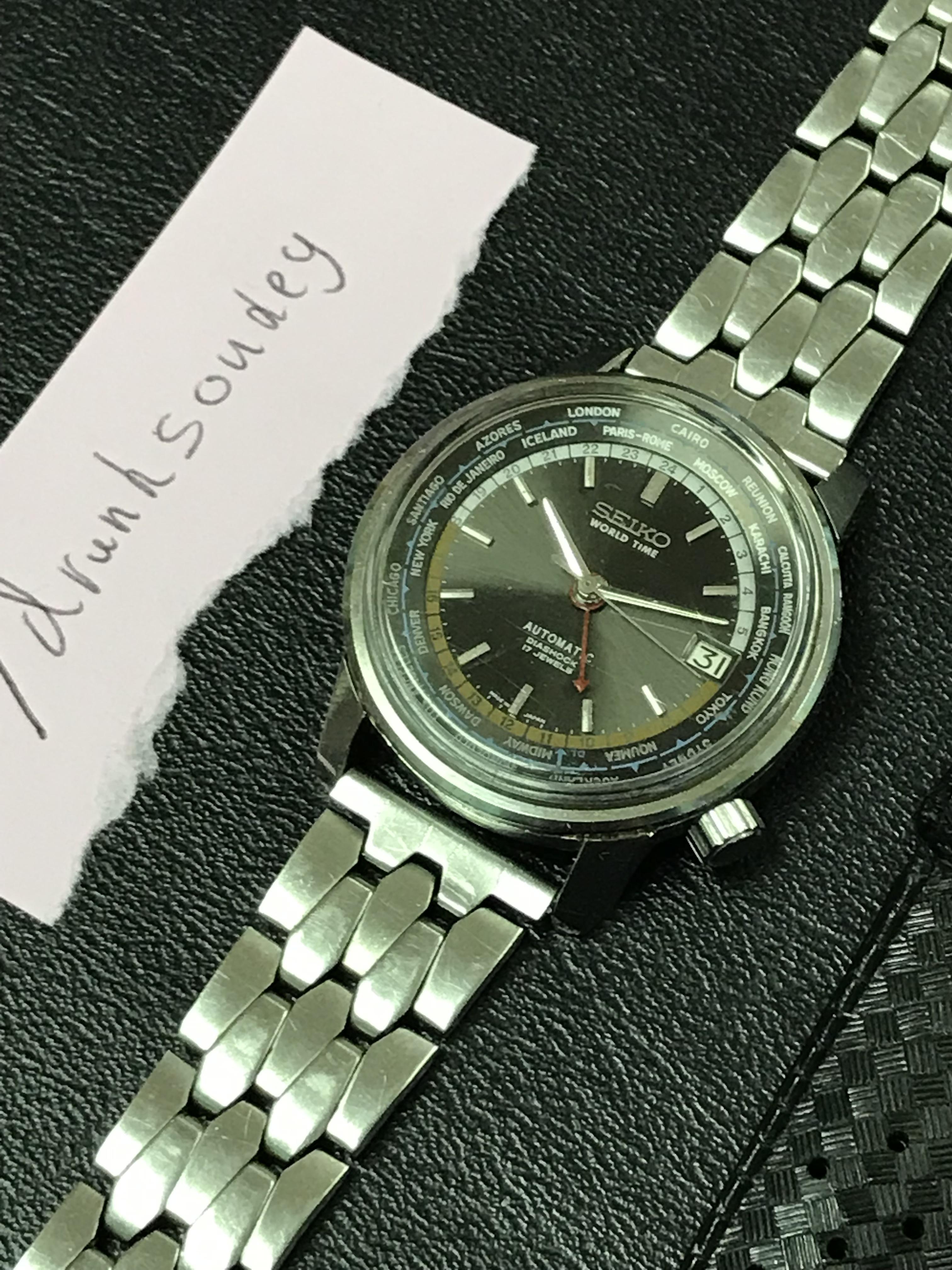 WTS] Seiko World Time Tokyo Olympics With Rare Grey Dial and Coffin Link  Bracelet 6217-7000 | WatchCharts