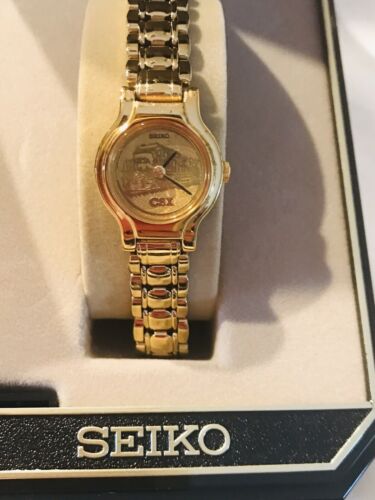 Vintage Seiko CSX RAILROAD Gold Tone Women s Watch Train