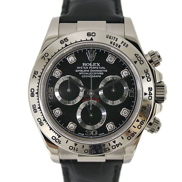 ROLEX 116519G Cosmograph Daytona Chronograph 8P Diamond BK (Black ...