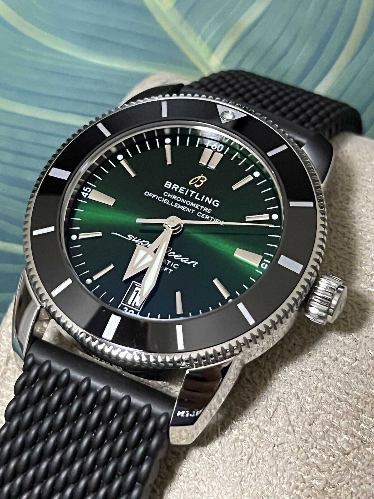 FSOT Breitling Superocean Heritage Green Dial Black Bezel SOH 42