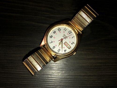 Men's SEIKO Railroad Approved 7N43 9048 A4 gold tone Watch Wristwatch 12 24  Hr | WatchCharts