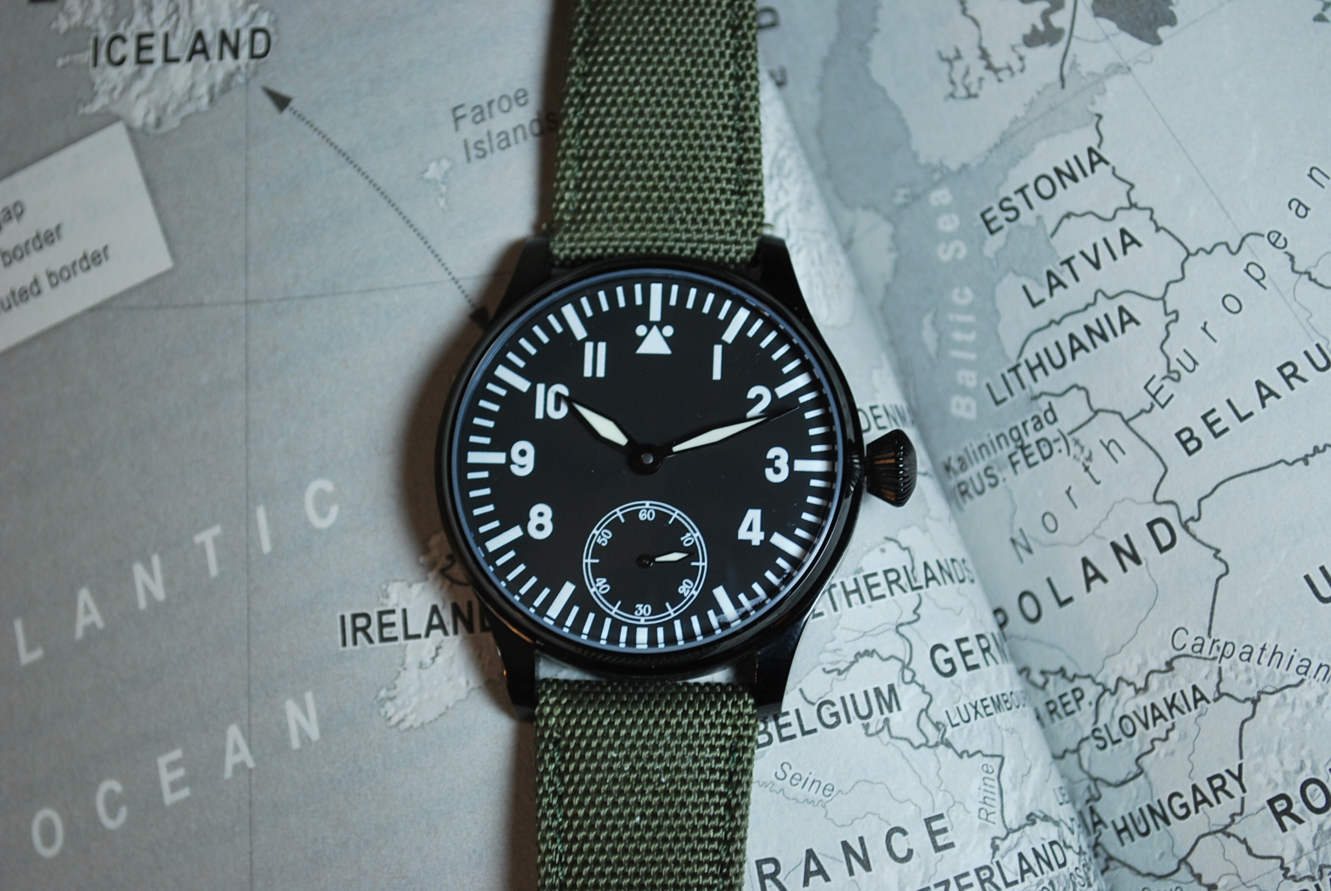 Parnis flieger hand 2024 wound pilot watch