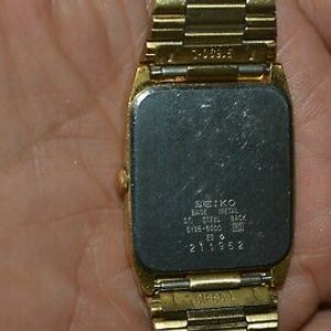 Vintage SEIKO SX Watch 5Y95-5000 Quartz Unisex Black Dial Gold