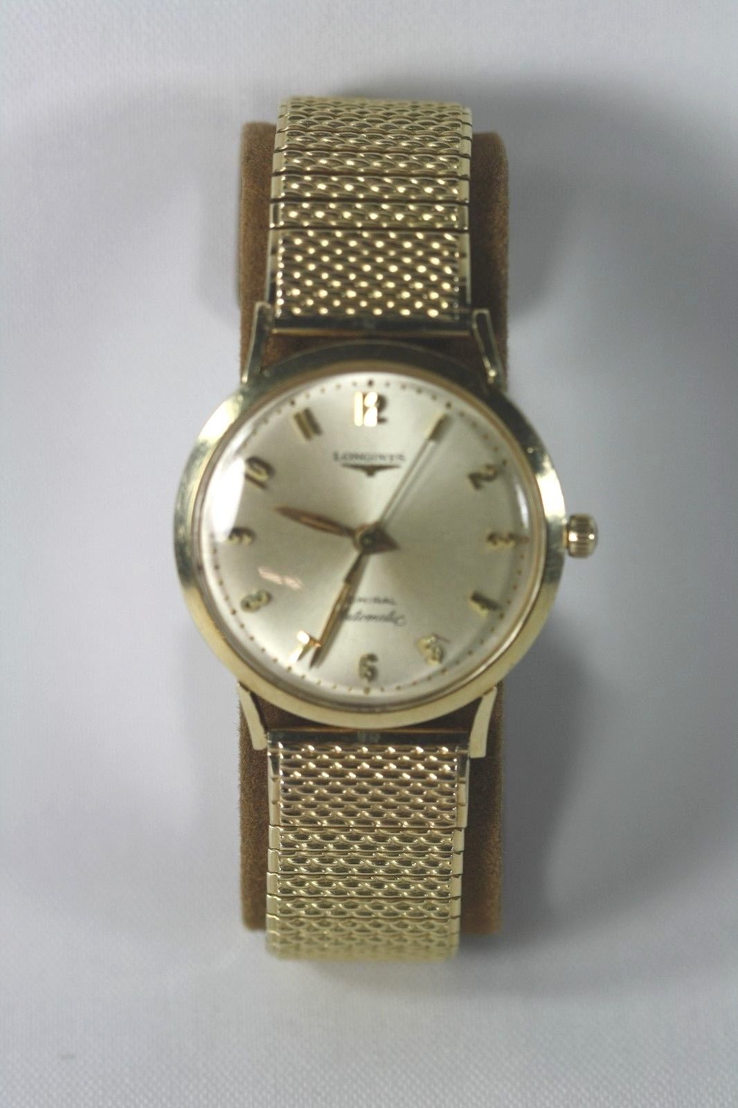 Vintage Longines Admiral Automatic Men 14k Gold Dress Watch Hand