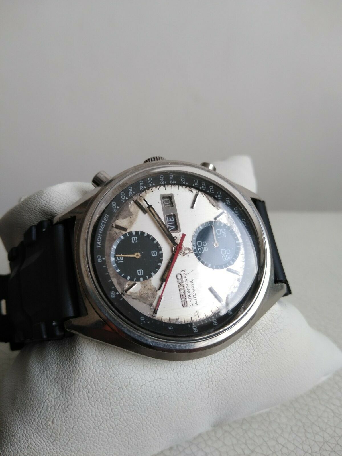 SEIKO PANDA 6138 8040 AUTOMATIC CHRONOGRAPH 100 JAPAN VINTAGE