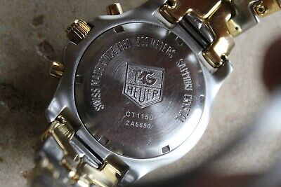 Tag Heuer Watch Mens CT1150.BD0552 Link 18K Gold Black 2 Tone