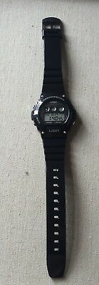 CASIO 3225 W-214HC Illuminator BLACK Wristwatch Watch RUNS