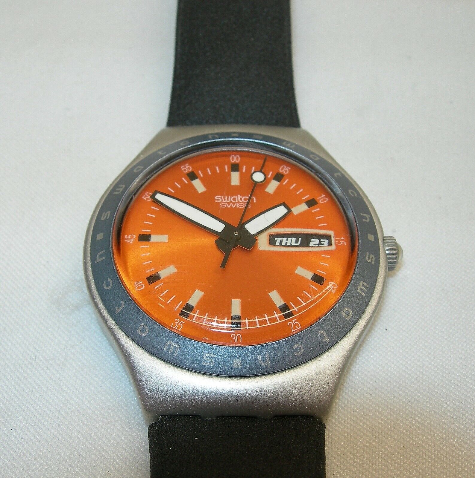 SWATCH IRONY AUTOMATIC 1997年　スケルトン 1997 Black Dial Swatch Irony Aluminium Watch with Date, Vintage 90s Swiss  Watch | eBay