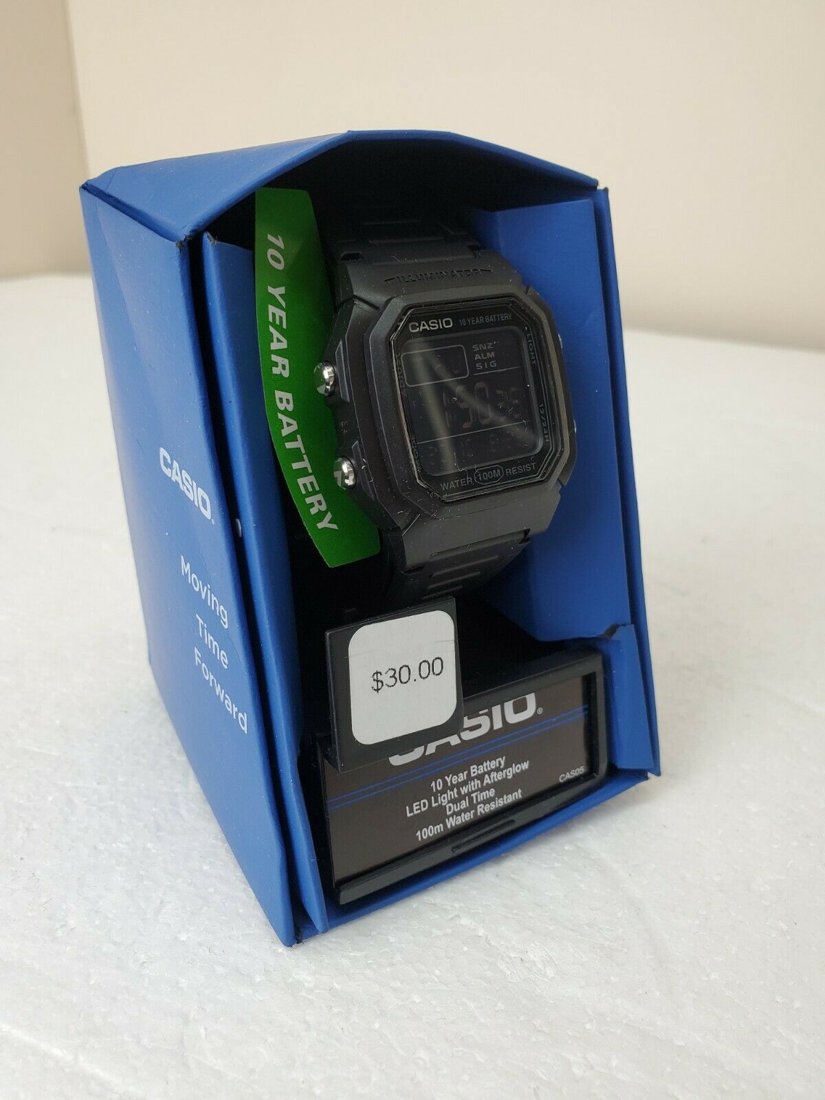 Casio Men's Digital Blackout Black Resin Strap Watch 36.8mm - Black