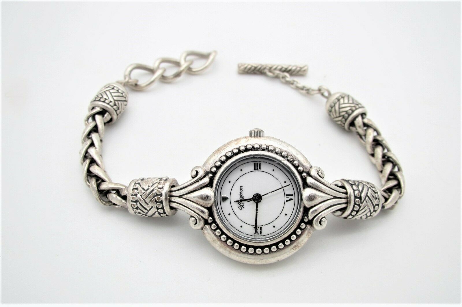 Brighton Silver Plate Calgary Toggle Bracelet Wrist Watch Works