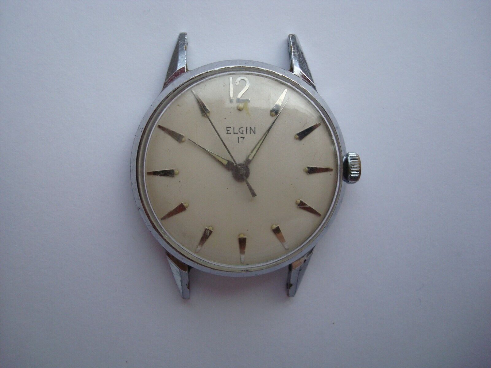 Vintage Elgin 823 good 17j Self Winding Swiss Wristwatch Watch Gold Case & Band