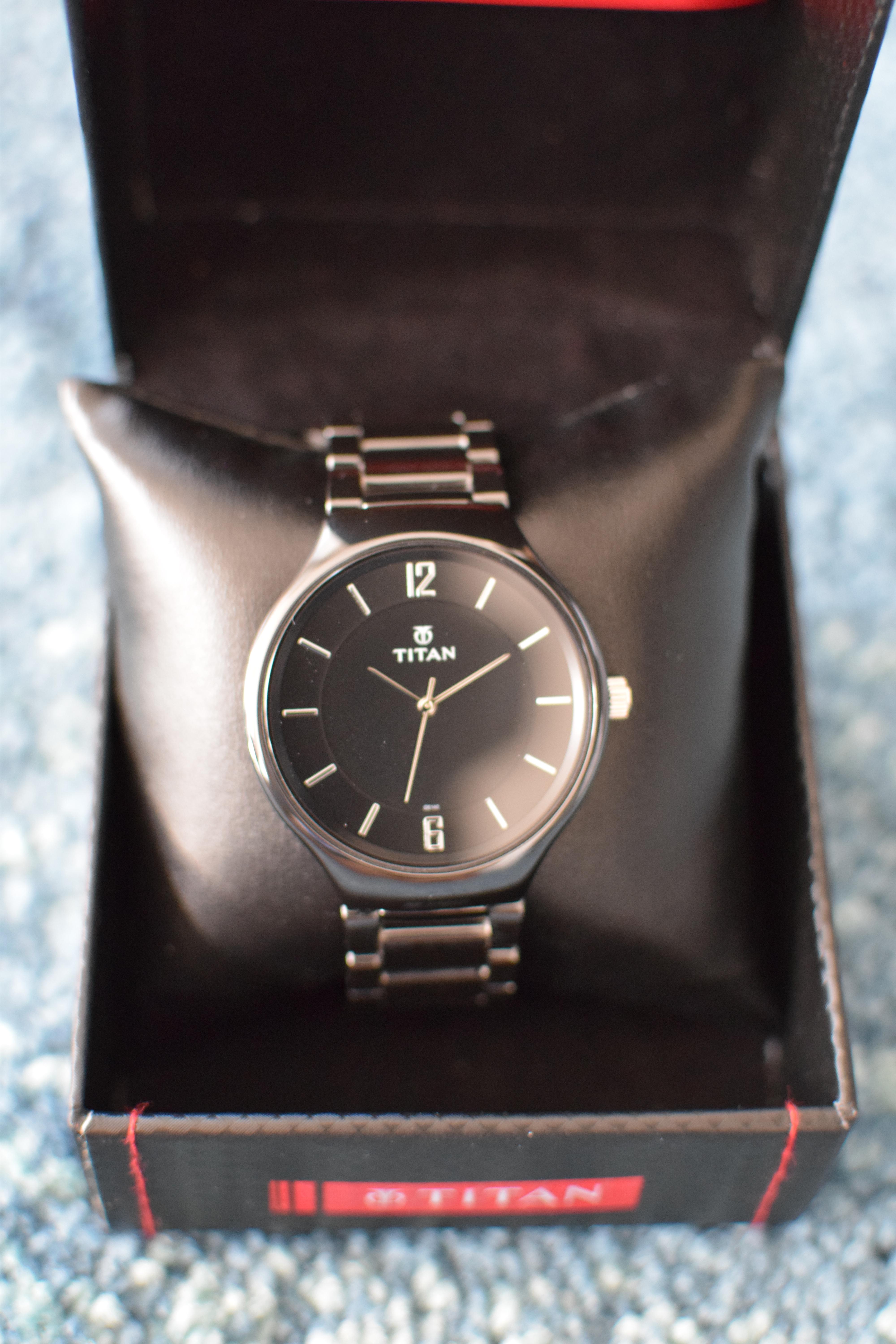 titan black ceramic watch