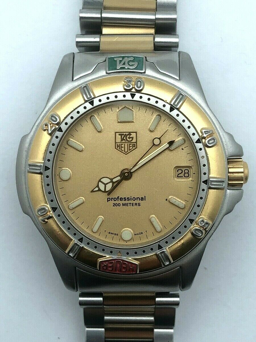 TAG Heuer 995.406A Professional 200M Diver Steel Gold 2 Tone