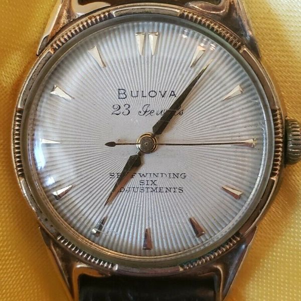 Vintage L6 1956 Bulova 23 Jewels Watch self winding six adjustments men WatchCharts Marketplace