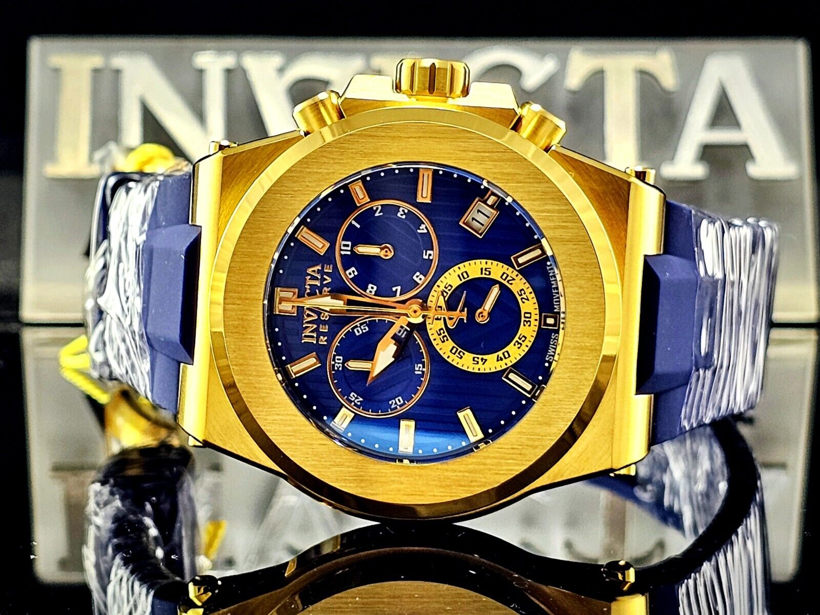Invicta Men's Reserve Akula Blue Dial Chronograph Quartz Swiss