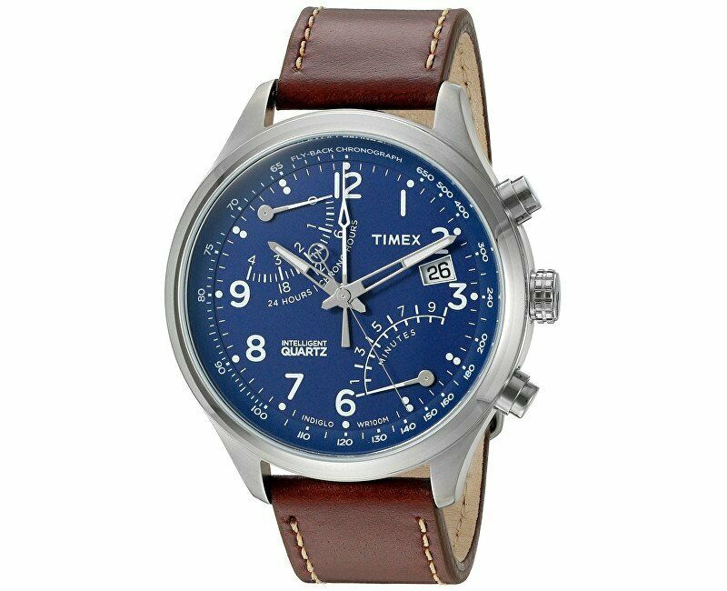 TIMEX Intelligent Quartz Fly Back Chrono Watch TW2P78800 Brown Leather Blue  Face | WatchCharts