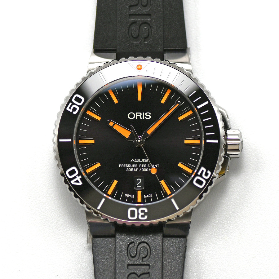 Discount with coupon Five times the points New Arrival Oris ORIS Aquis Date Automatic 01 733 7730 4159 07 4 24 64EB Self winding 300m Waterproof Men s Men s Watch Unused WatchCharts Marketplace