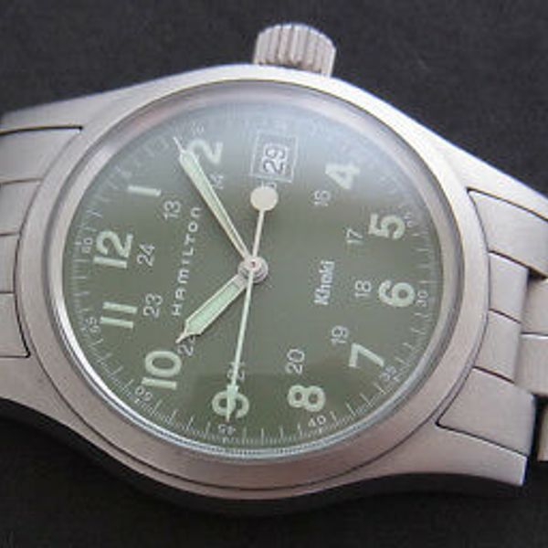 NICE HAMILTON KHAKI 6359 QUARTZ MOVEMENT SWISS MADE WATCH ALL ORIGINAL ...