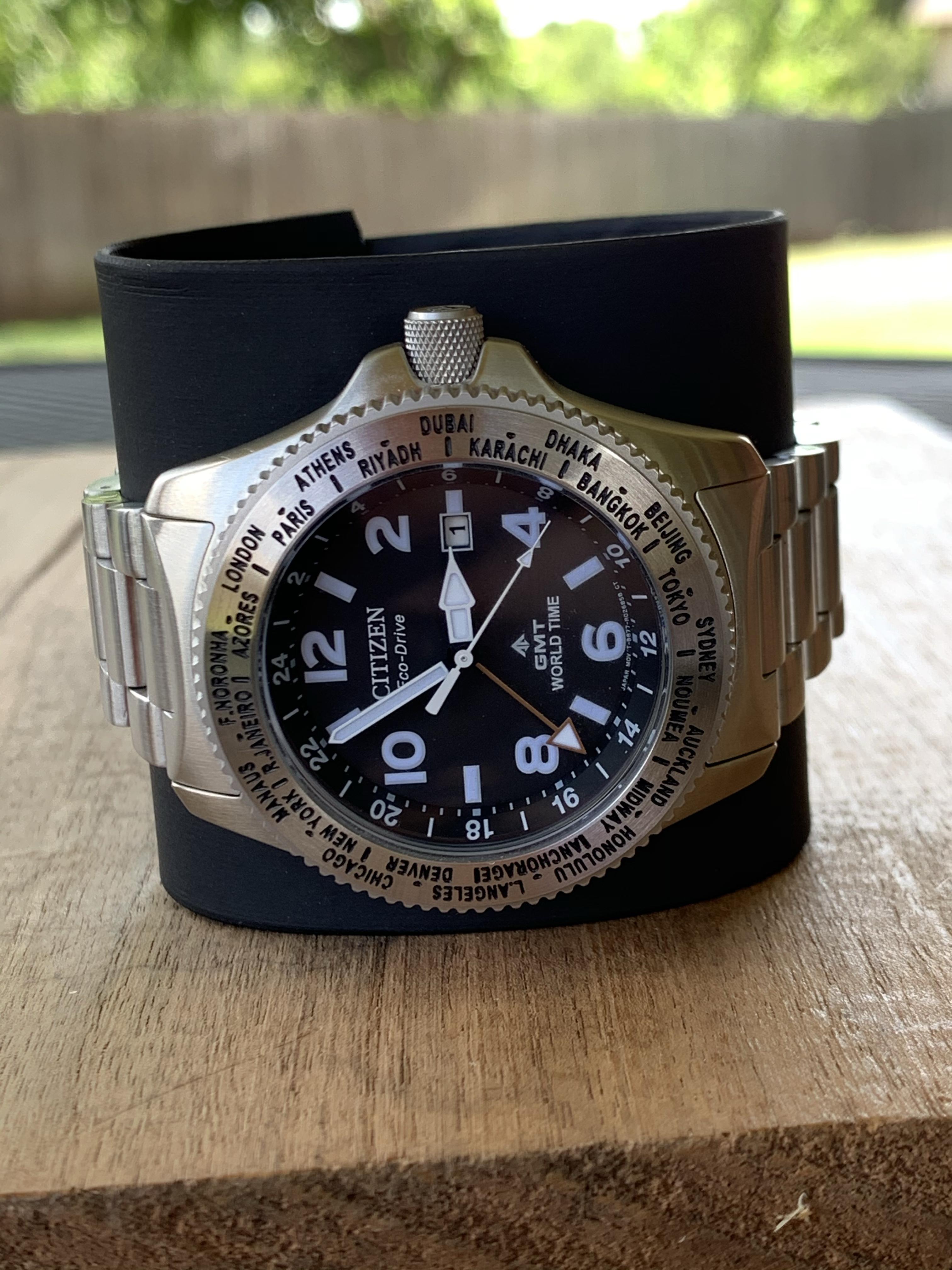 Citizen ProMaster Eco Drive GMT World Time BJ7100-82e watch 