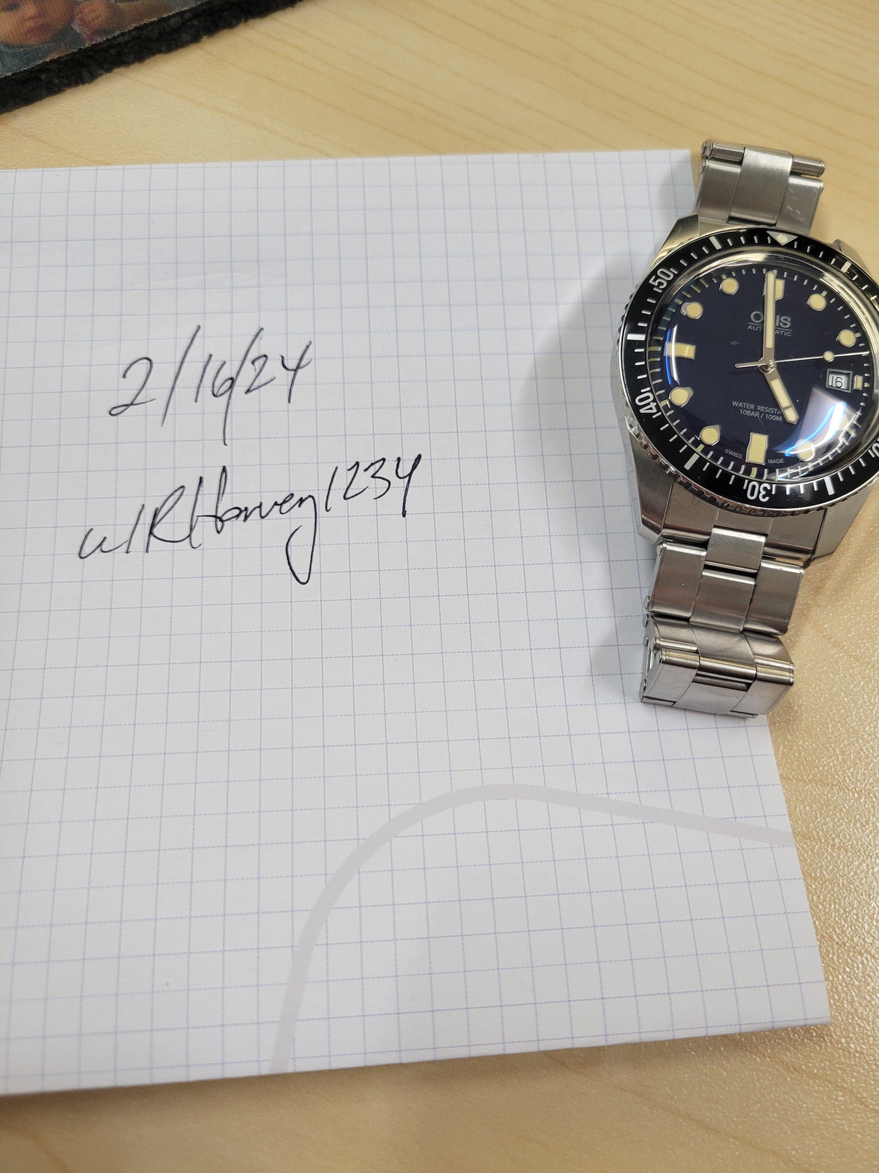 WTS Oris 65 42mm Diameter Blue Dial Black Bezel