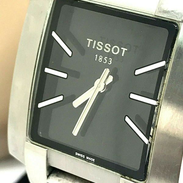 Tissot 1853 Black Dial Swiss Quartz Silver L890/990K Mens Watch