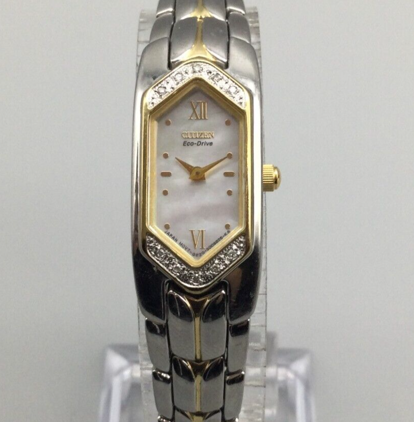 Citizen Eco-Drive Crystal Bezel Ladies Watch Two Tone G620-S005621 Currently selling for $395 in stores, this brand new Citizen  main image 4