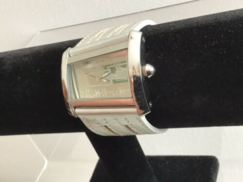 Ladies Police Watch 10284M Silver Leather Spares Or Repairs