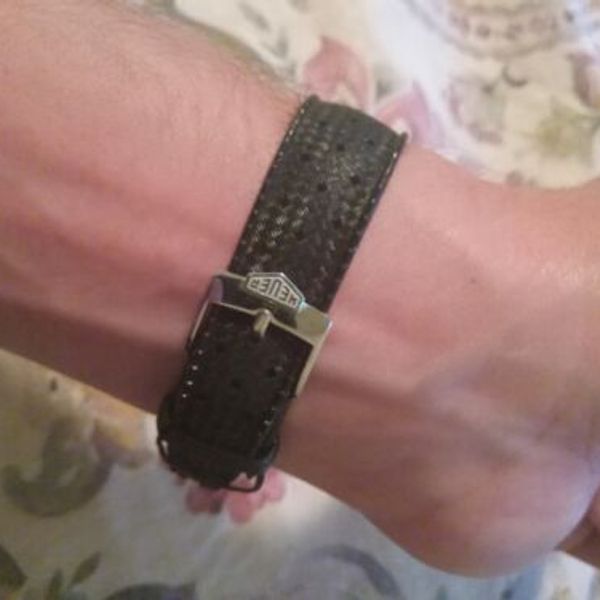 Fibbia Ad Ago 20 22 24mm Cinturino In Vera Pelle Nera - Foto 7