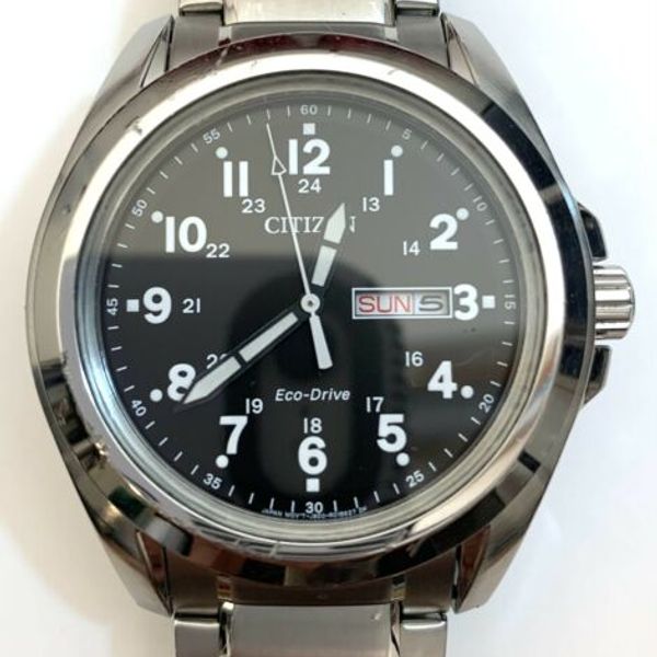 Citizen EcoDrive Day Date Black Dial Stainless Men