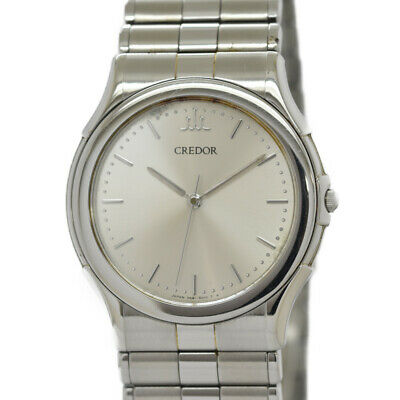 SEIKO CREDOR 9581-6020 Silver Dial SS Quartz Men's Watch P