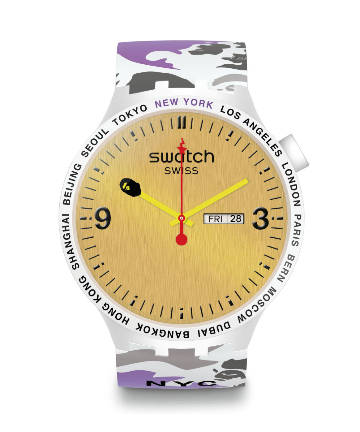 特売 SWATCH × BAPE 新品19ss NEW モデル限定コラボ希少 YORK 腕時計