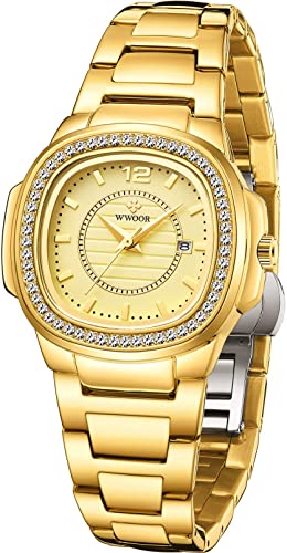 女性用 腕時計 Verhux 8847 Watches for Womens Gold Tone Stainless