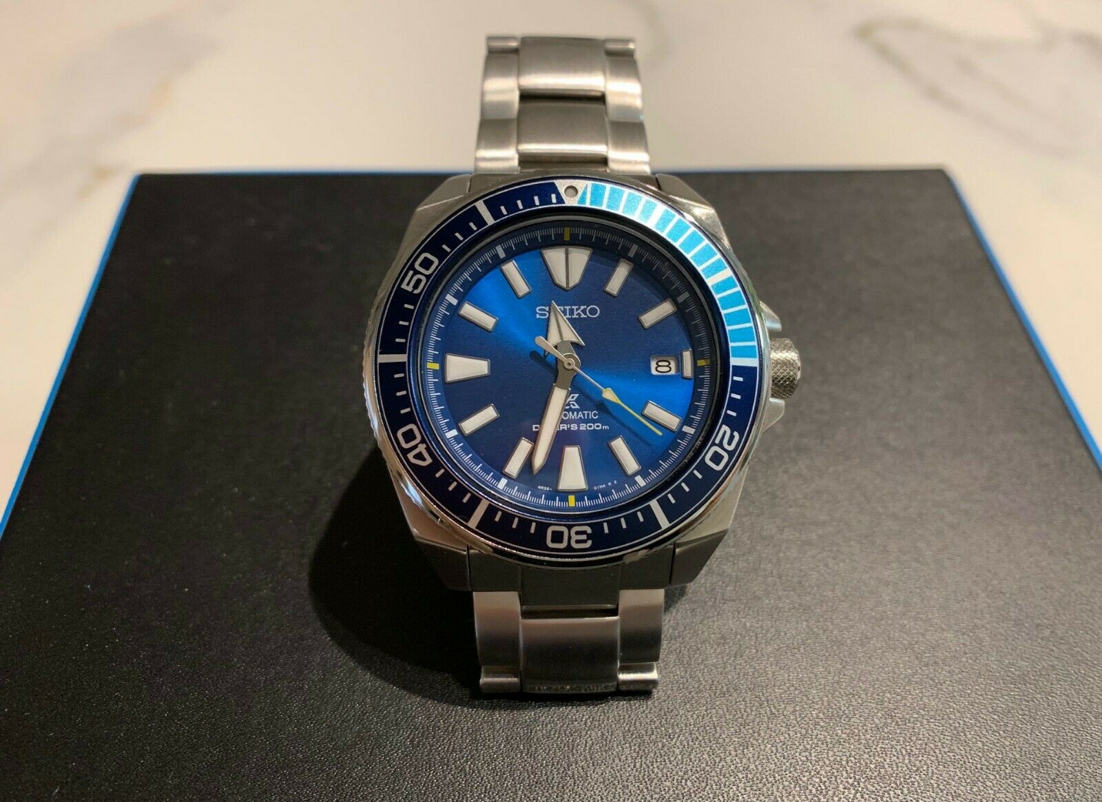 Seiko samurai blue lagoon on sale price