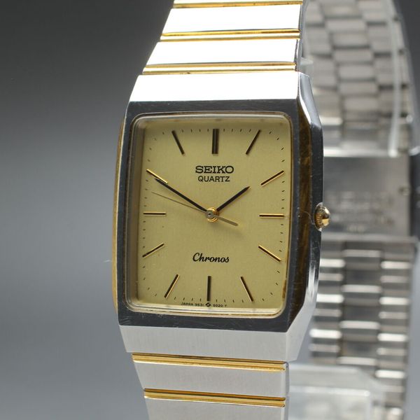 【稼働品】SEIKO（セイコー）Chorus（コーラス）9531-5020腕時計 SEIKO Chronos 9531-5020 Gold Dial Tank Quartz Midsize Vintage