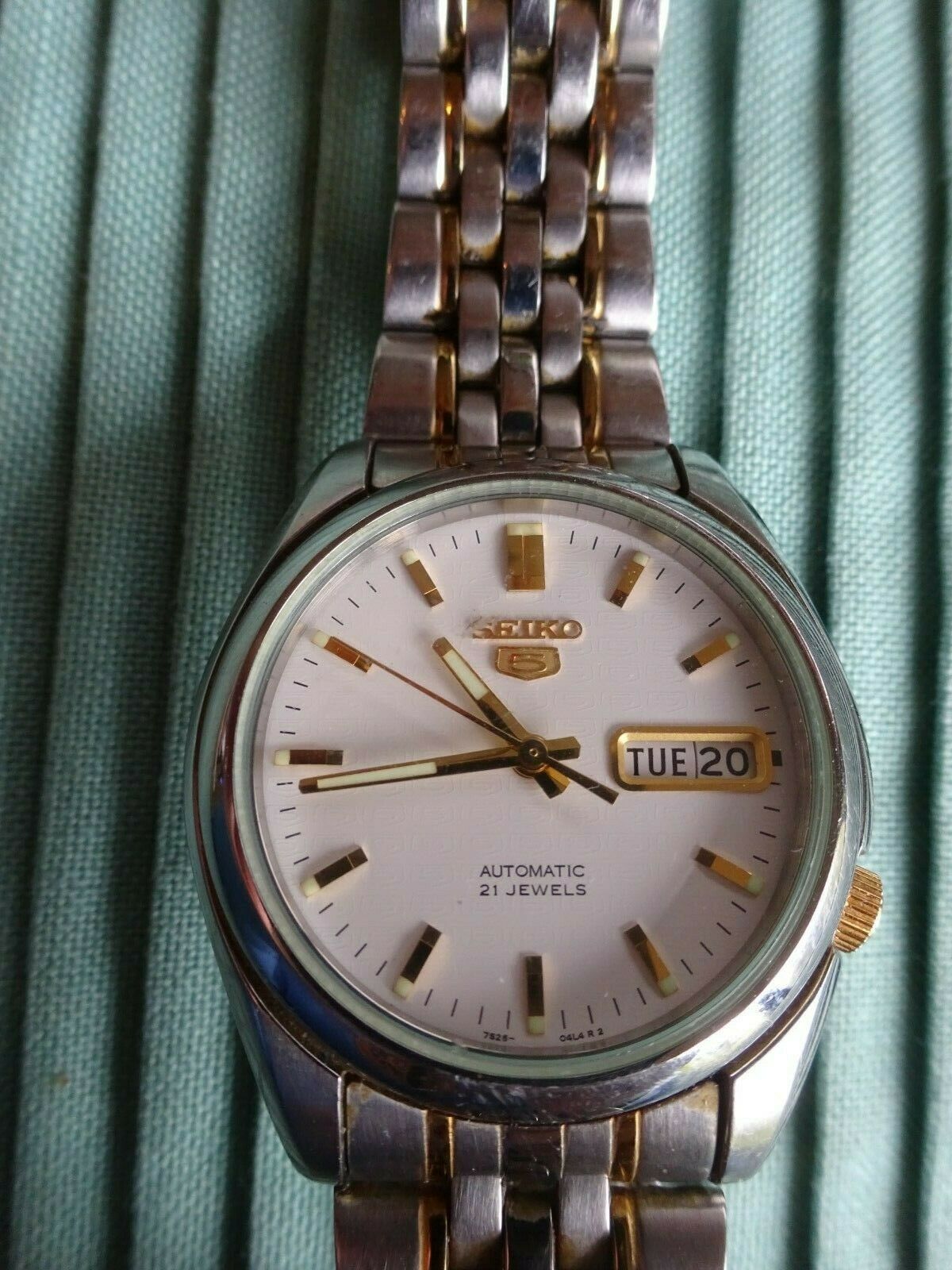 Seiko 5 Automatic 21 Jewels Day Date 7S26 02W0 A4 Stainless Steel